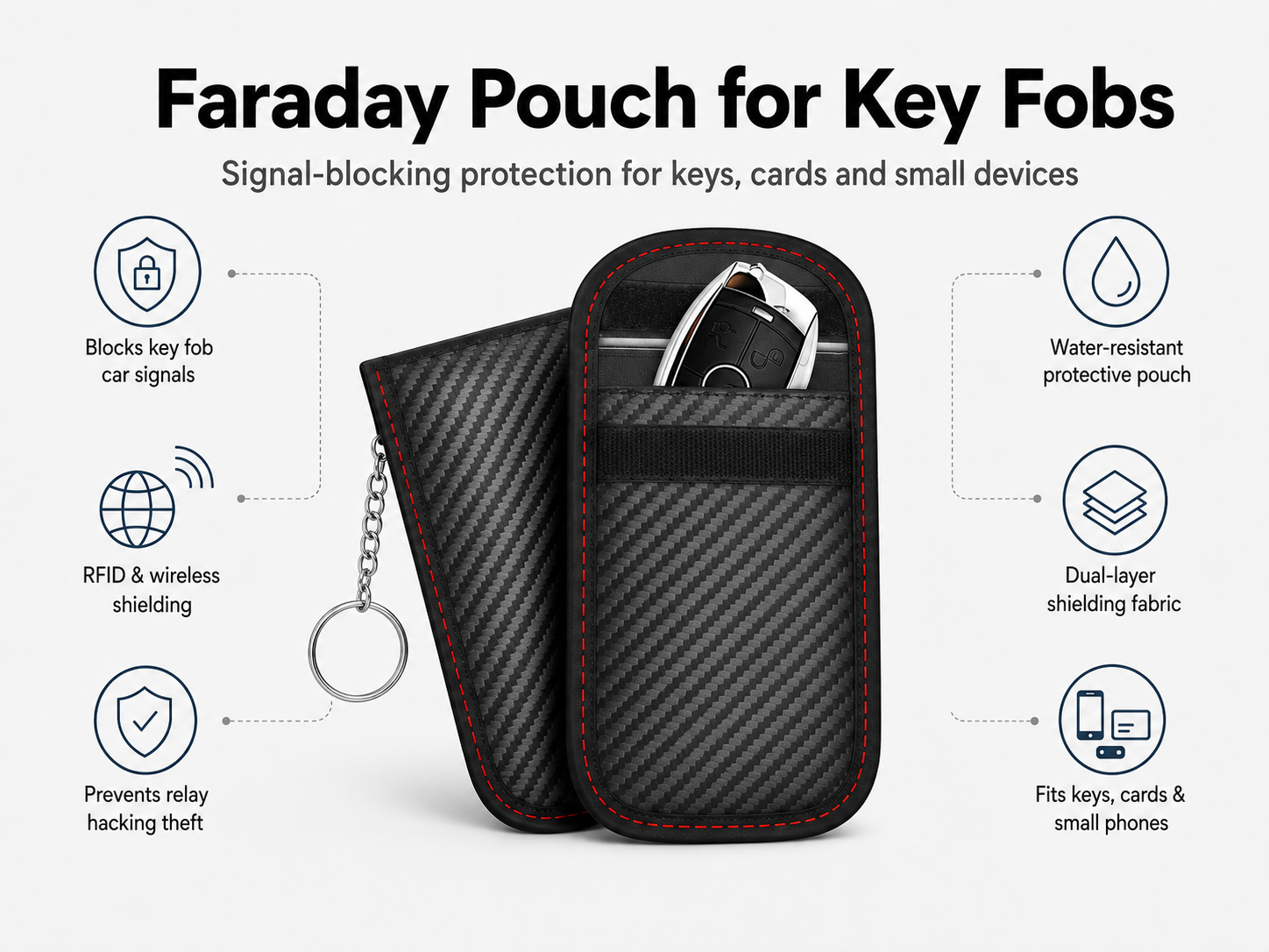 Faraday Pouch for Key Fobs - Signal Blocking