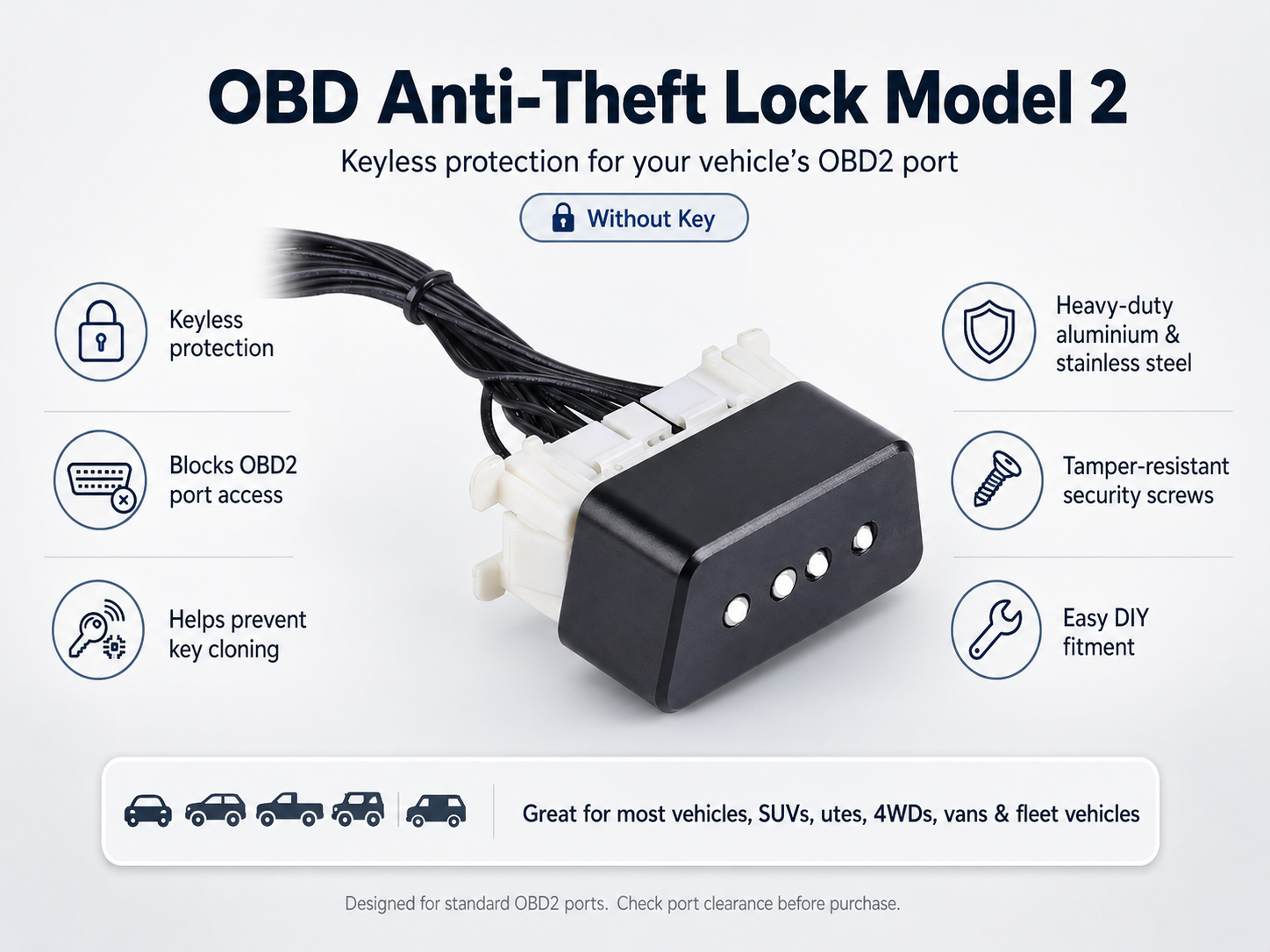 Universal OBD2 Anti-Theft Lock Cap – Keyless Security Cover