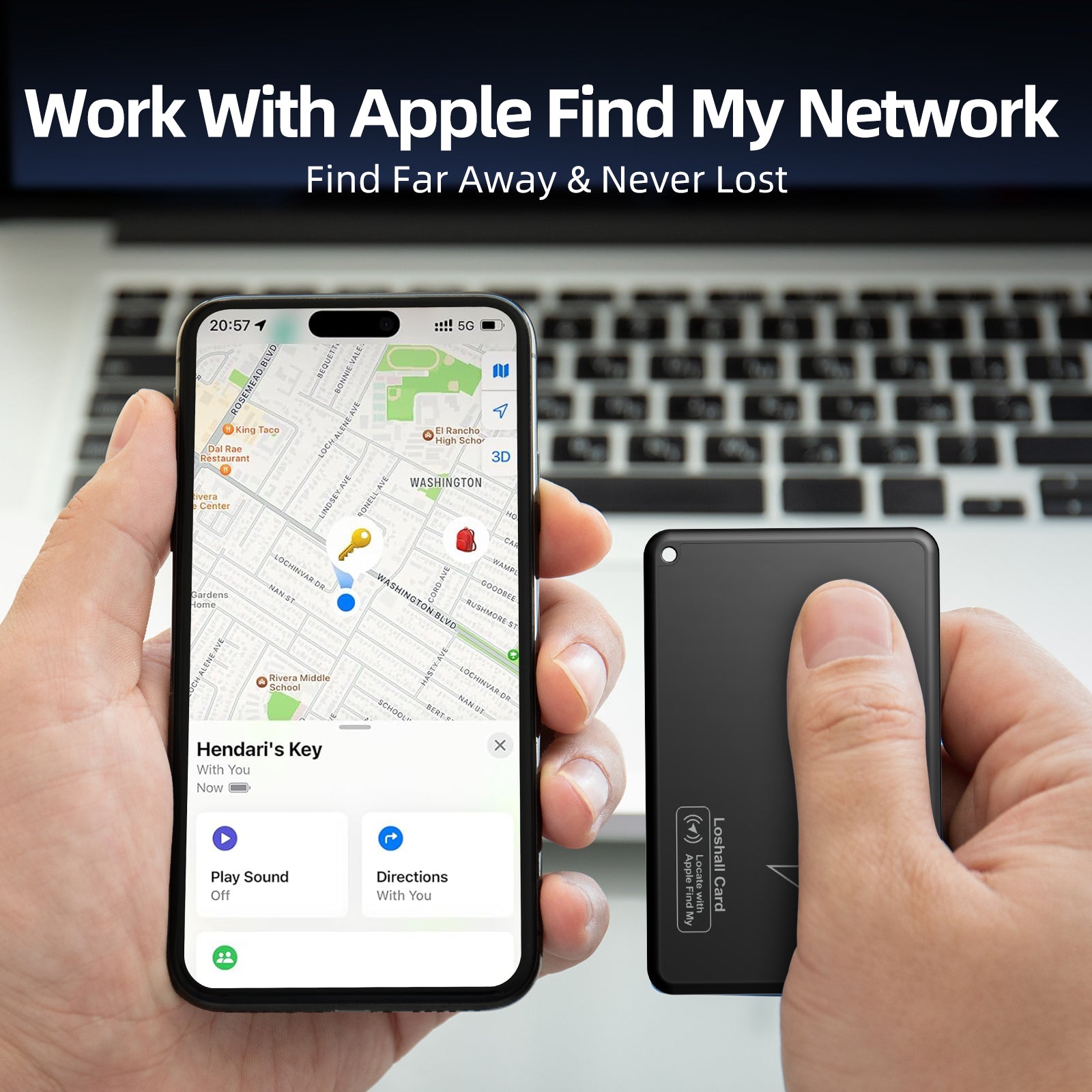 Smart Wallet Tracker Card - Apple Find My