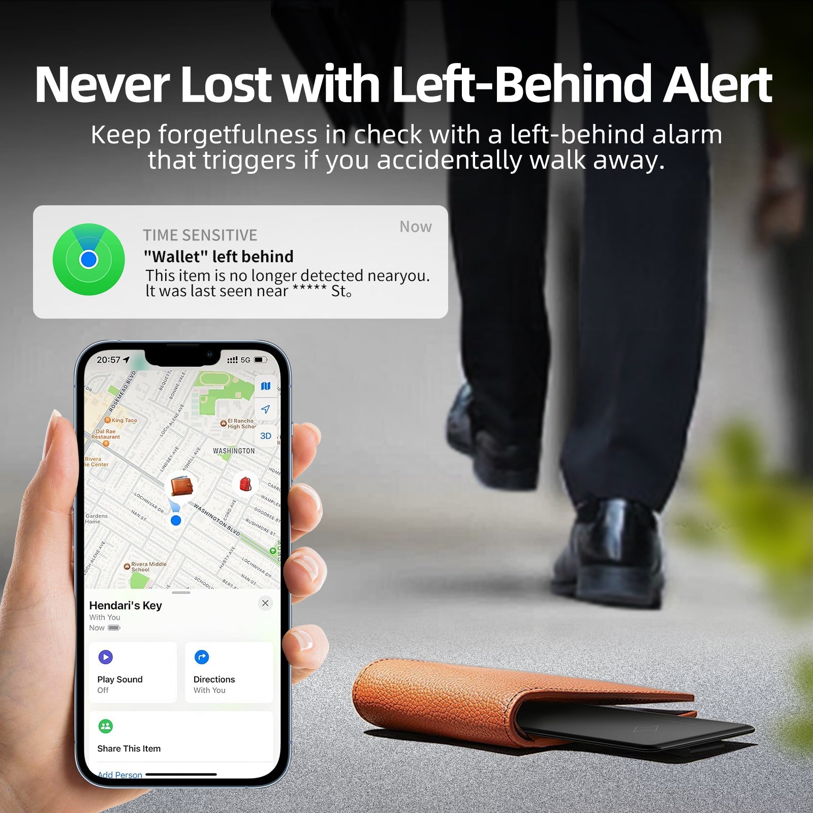 Smart Wallet Tracker Card - Apple Find My