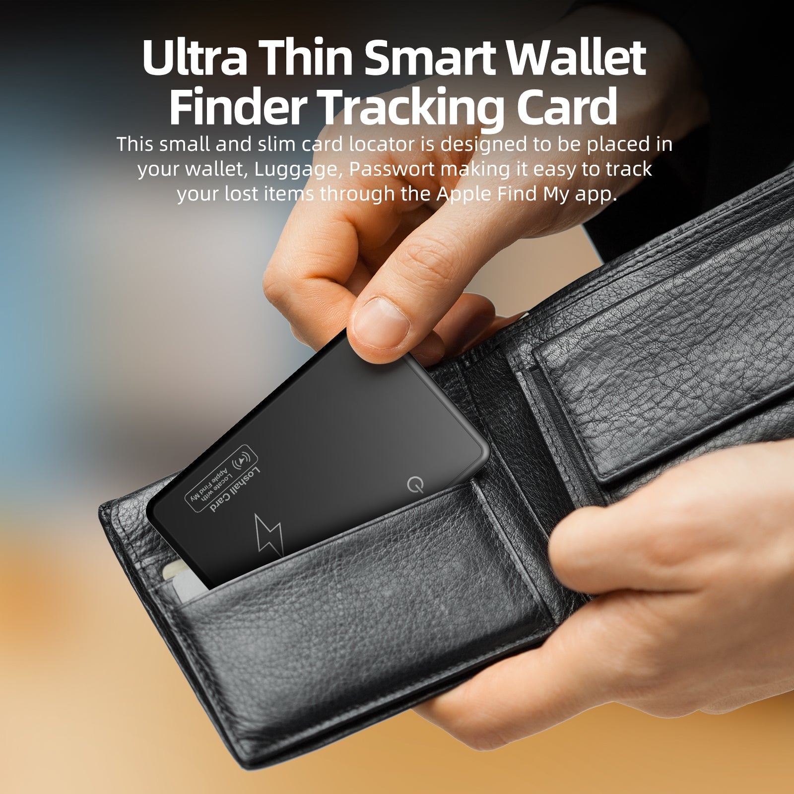 Smart Wallet Tracker Card - Apple Find My
