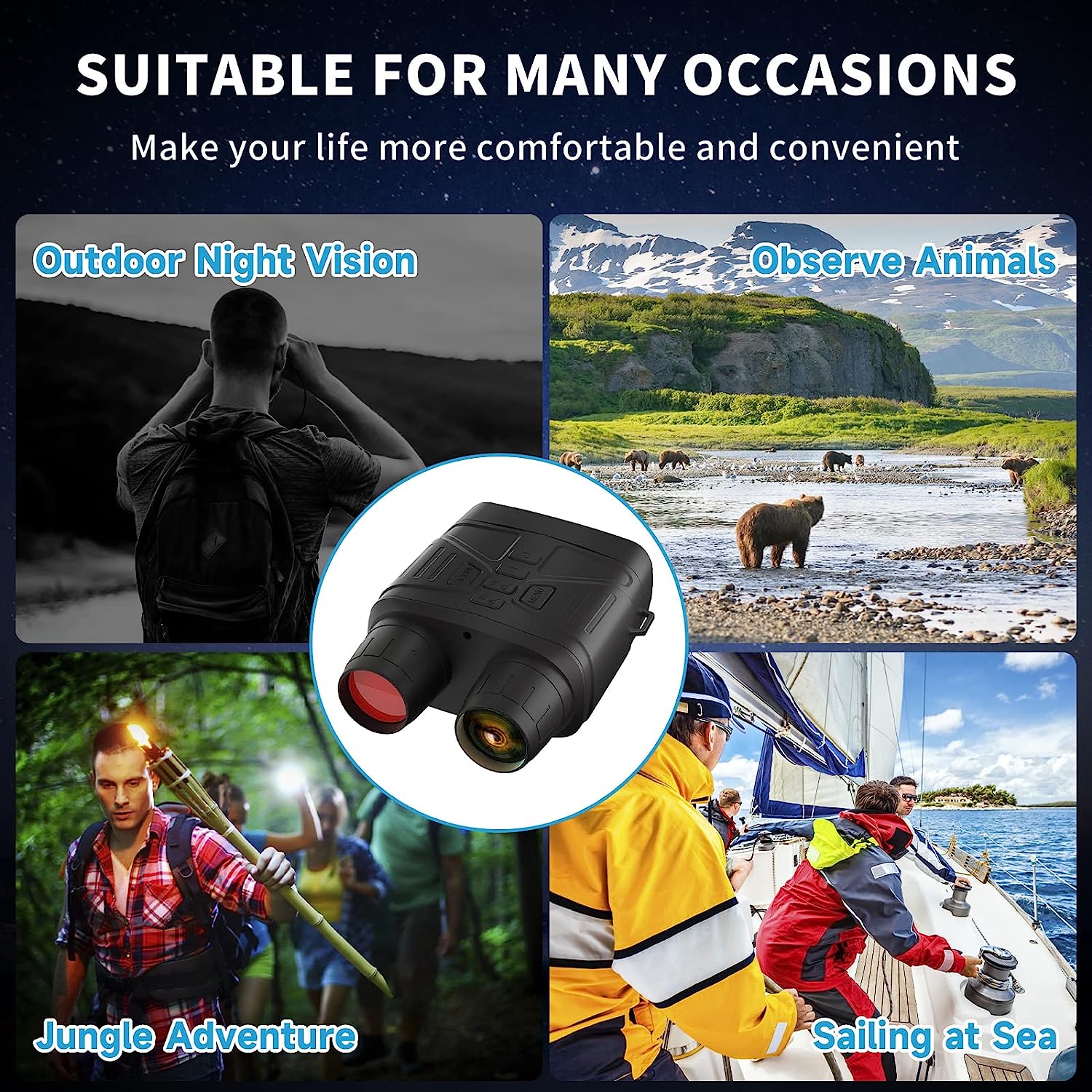 Night Vision Binoculars - 4K Recording
