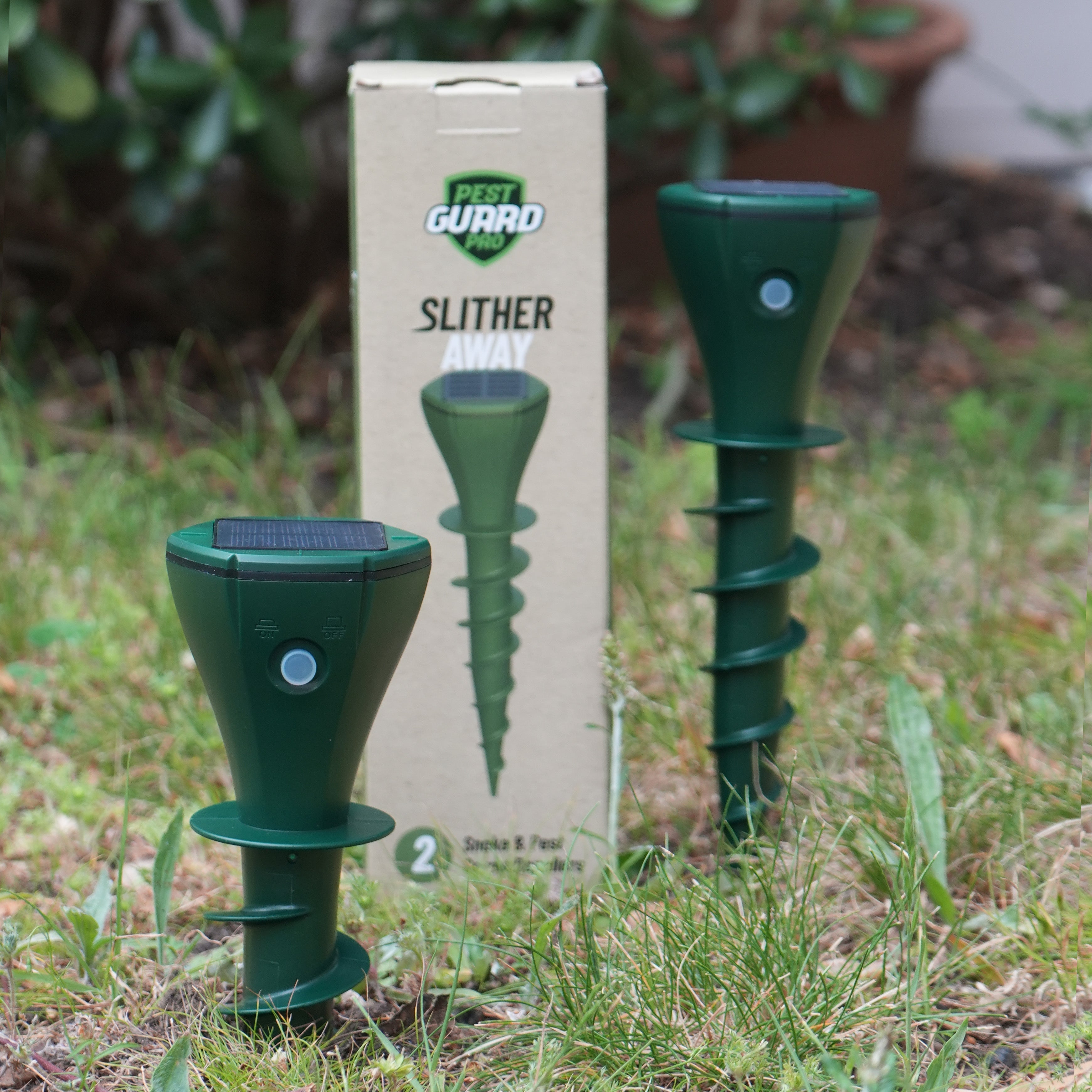 Snake repellent device installed in garden and outdoor spaces.