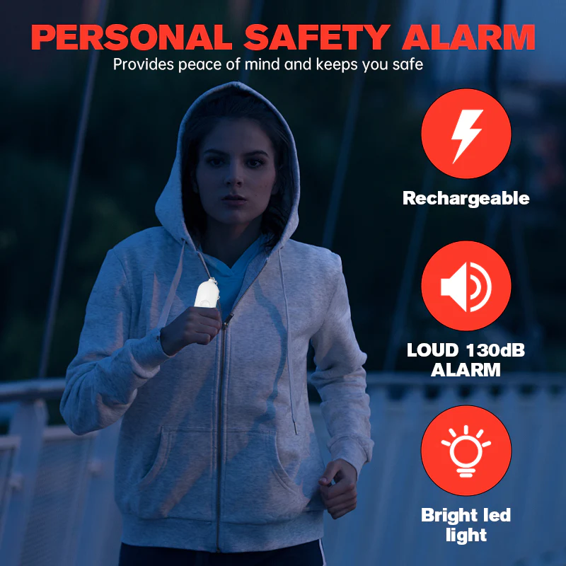 Personal Alarm - 130dB Siren (White)