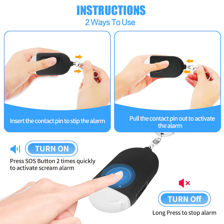Personal Alarm - 130dB Siren (White)
