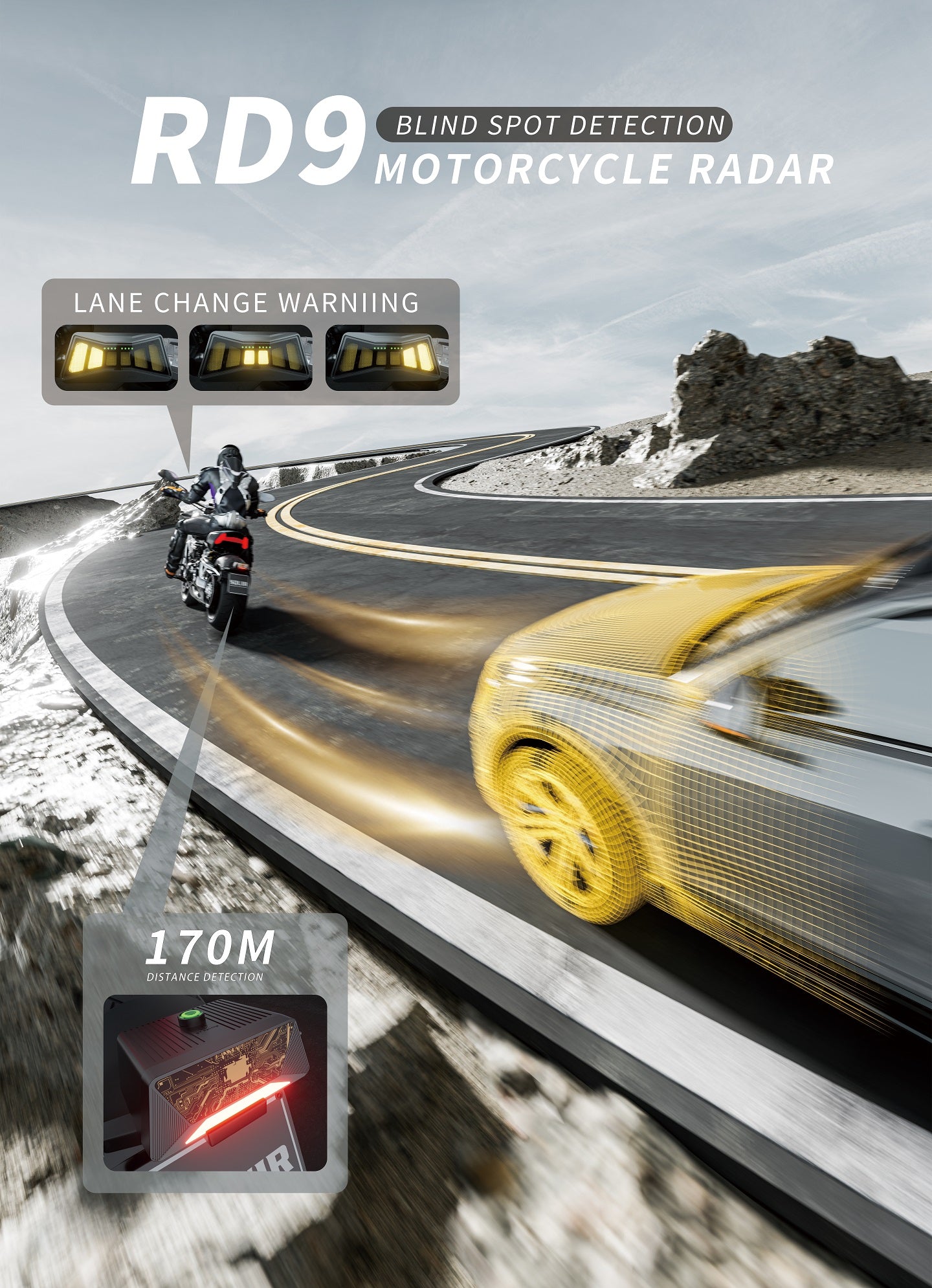 Motorcycle Radar System Pro - Blind Spot Detection