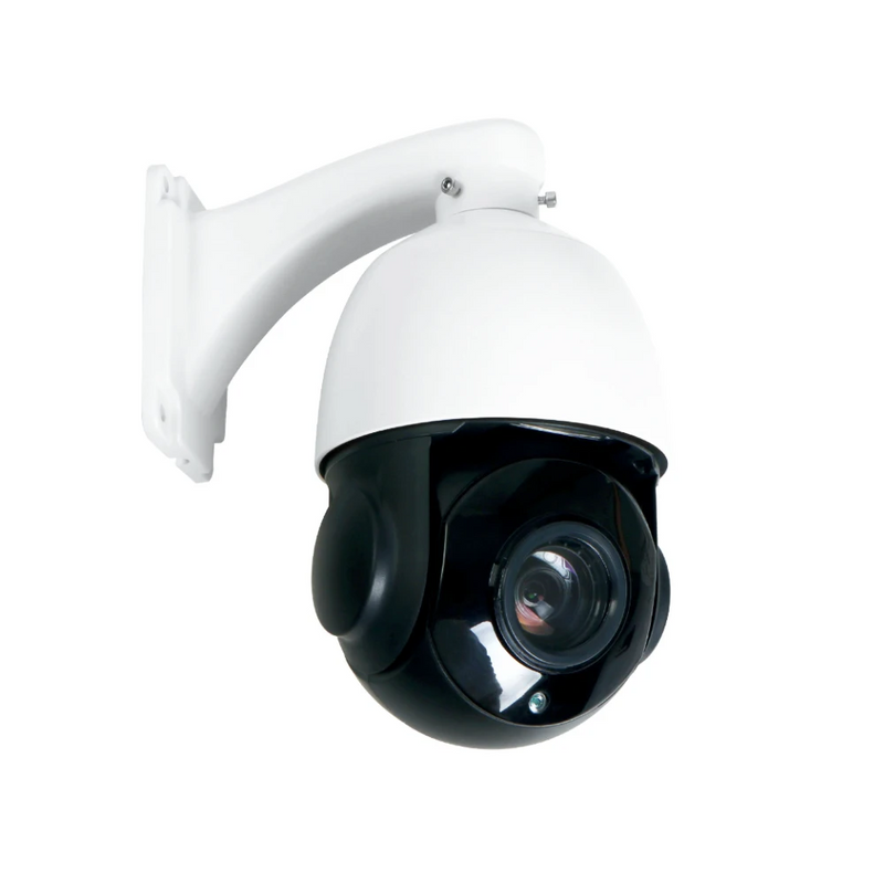 Spherical White Outdoor Security Camera on Mount -  Diagonal Facing - Sentriwise