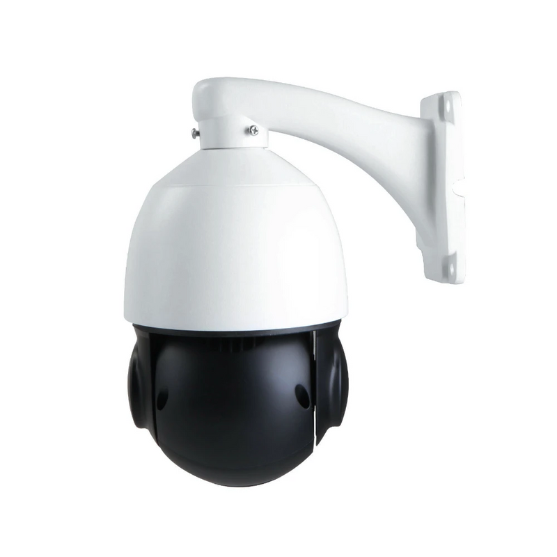 Spherical White Outdoor Security Camera on Mount - Rear View - Sentriwise