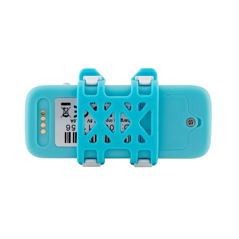 A compact blue rear side of the collar-sized GPS Tracker for Pets  - Rear View - Sentriwise