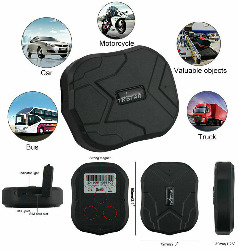 Dimensions and Overview. 72mm x 90mm x 32mm. Works with bus, car, motorcycle, valuables, truck and more. - Sentriwise
